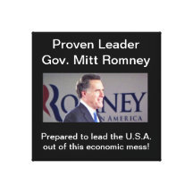 Proven Leader Gov. Mitt Romney Photo 12x12 Canvas Gallery Wrap Canvas