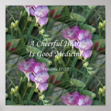 Proverbs17-22  ~ Freesia Flowers Poster