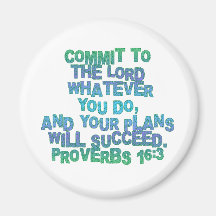 Proverbs 16:3 fridge magnet