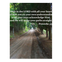 Proverbs 3:5-6 Christian Bible Verse Poster Postcards