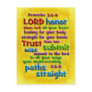 Proverbs 3:5-8 Yellow Foil Post Card