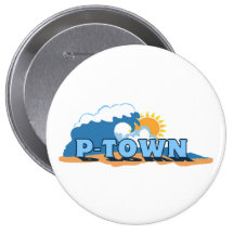 Provincetown "Waves" Design. Pinback Buttons