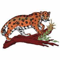 Prowling Leopard Embroidered Polo Shirt