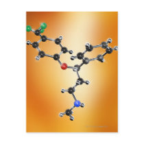 Prozac. Molecular model of the antidepressant Postcard