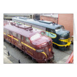 PRR E8A 5809 and ERIE E8A 833 at Steamtown Card