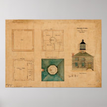 Prudence Island Lighthouse Plan - Rhode Island Print
