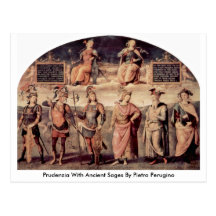 Prudenzia With Ancient Sages By Pietro Perugino Post Cards