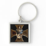 Prussian skull w iron cross keychains
