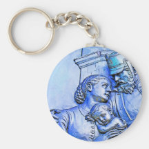 Prussian Soldier,Woman and Baby, Blue Tint Keychains