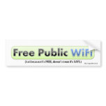 PSA Free Public WiFi Bumper Sticker (White) bumper stickers