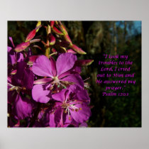Psalm 120:1 Psalm of Encouragement Flower Poster