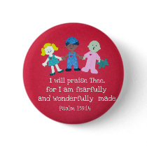Psalm 139:14 pinback buttons