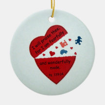 Psalm 139:14 christmas tree ornament