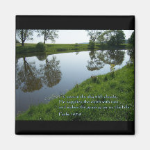 Psalm 147:8 Pond Fridge Magnets