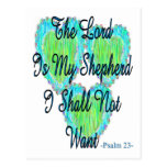 Psalm 23 hearts postcard