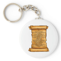 Psalm 23 on Old Scroll: Pastel Art: Scripture Keychains
