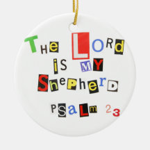 Psalm 23 Ransom Note Christmas Tree Ornaments