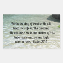 Psalm 27:5 rectangular sticker