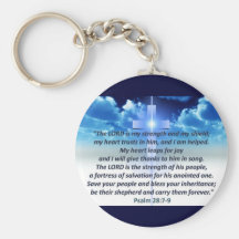 Psalm 28:7-9 key chain