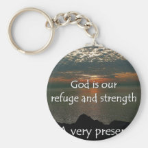 Psalm 46:1 - Beautiful Sunrise over Lake Michigan Key Chain