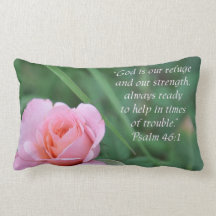 Psalm 46:1 Rose Pillow