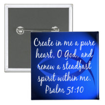 Psalm 51:10 pinback buttons