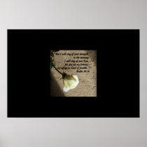 Psalm 59:16 White Rose Posters