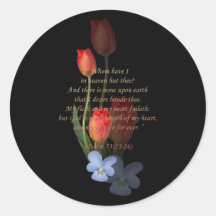 Psalm 73: 25-26 Tulips Round Stickers