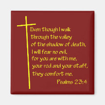 Psalms23-4 Yellow Magnets