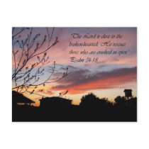 Psalms 24:18 Lovely Sunset Encouragement Postcard
