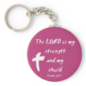 Psalms 28: The Lord is My Strength and Shield keychains