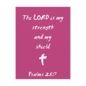 Psalms 28: The Lord is My Strength and Shield postcards