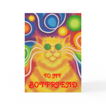 Psy-cat-delic 'Boyfriend' 'groovy birthday' card