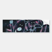 Psychadelic Santa and Reindeer Bumper Stickers
