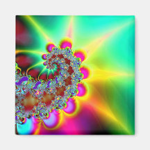 Psychedelic 12 - Fractal Refrigerator Magnets