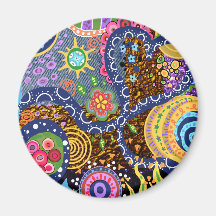 Psychedelic abstract pattern refrigerator magnets