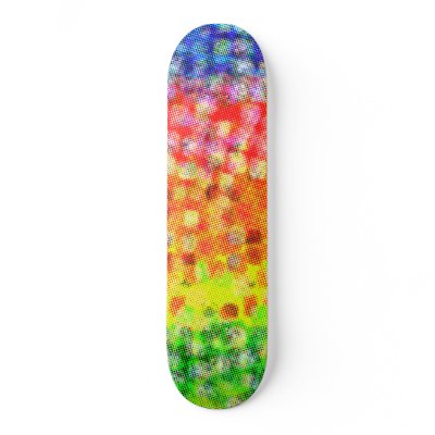 Psychedelic Colour Dots: Custom Skateboard by spiritswitchboard
