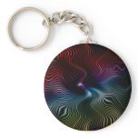 Psychedelic Coloured Waves Keychain
