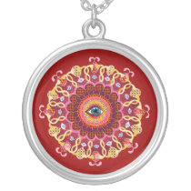 Psychedelic Cosmic Eye Mandala Necklace