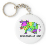 psychedelic cow keychains