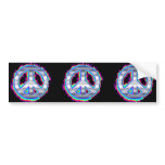 Psychedelic Flaming Peace Sign bumper stickers