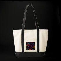 psychedelic flower power tote bags