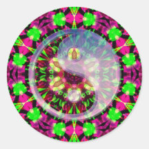 Psychedelic Geometric Yin Yang Sticker