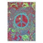 Psychedelic Groovy Trippy Peace Sign Card