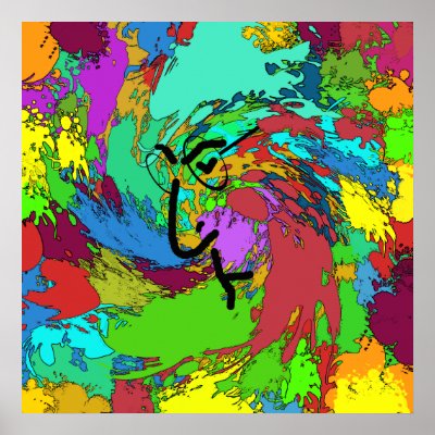 Psychedelic Hippie Poster by oldrockerdude
