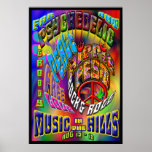 Psychedelic Hippiefest Music Poster posters