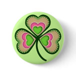 Psychedelic Irish Shamrock buttons