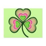 Psychedelic Irish Shamrock postcards