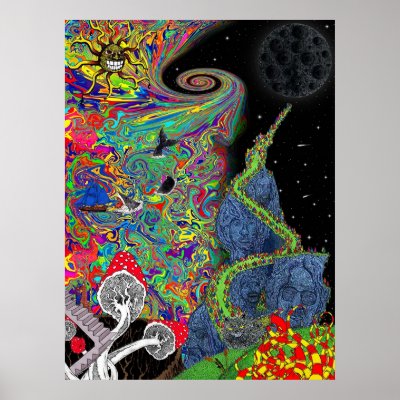 Psychedelic Landscape Print by bobby77lee