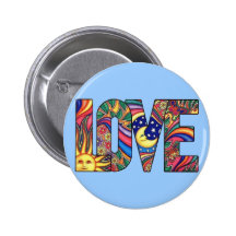 Psychedelic Love Button